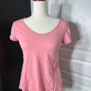 Anthropologie Left of Center Pink T-Shirt with Cross Back -S